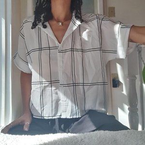 Cropped button down top